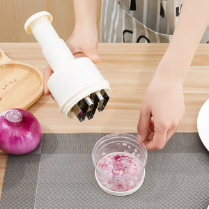 Râpe à légumes en plastique, pour ail, gingembre, oignon, aliments et légumes, hachoir, avec conteneur - Product Image 3