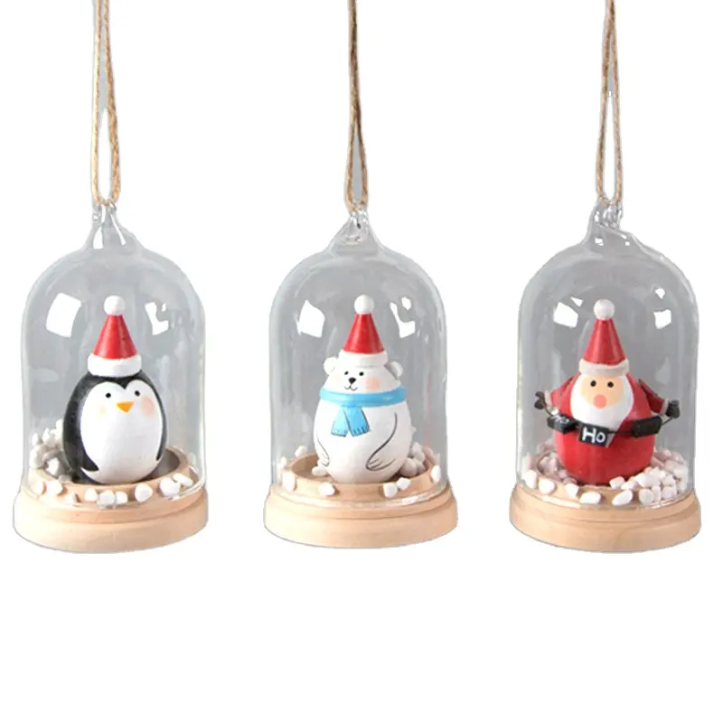 Figura personalizada Santa Claus pingüino muñeco de nieve elfo árbol de Navidad colgante resina artesanía decoración del hogar escultura animal Estado