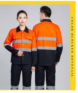 Uniformes de sécurité en gros sur mesure avec poches, fermetures éclair, tissu polyester-coton durable de qualité supérieure, sangles détachables et éléments lumineux - Product Image 2