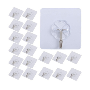 Bestlife Plastic Transparent bathroom kitchen wall towel hook adhesive hook
