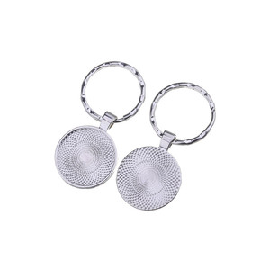 Schlüsselanhänger-Anhänger mit 25mm Cabochon-Fassung, Glaskuppel und geteiltem Schlüsselring zum Selbermachen - Product Image 5