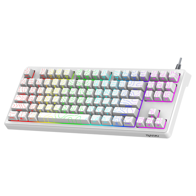 NEW ARRIVAL DG87 Wired Mechanical RGB Hot-Swap Gaming 87KEY Cracks USB-C Desktop Rapid Trigger High Accuracy BLACK WHITE