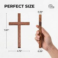 Croix chrétienne en bois massif, à fixer au mur, crochet de prière portable, cadeau religieux fait main, décoration murale, idéal pour la maison et le bureau