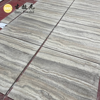 Carreaux de travertin gris argenté naturel, découpés sur mesure, revêtement mural en pierre pour projets intérieurs et extérieurs