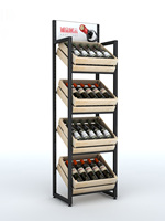 Bedrijf Freshfruitsandgets Ijzeren Frame Supermarkt Planken Staan Display Hout Fruit Display Rack