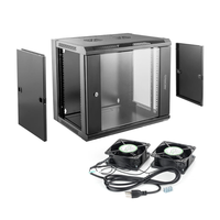 Support de rack en gros Armoire réseau murale de 19 pouces 4U 6U 9U 12U 15U Centre de données Salle de serveurs Ventilateur PDU Porte vitrée Porte grillagée