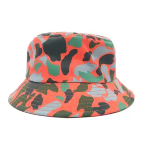 Chapeau de seau de Camouflage unisexe pour femmes, casquette de seau de pêcheur à bord plat