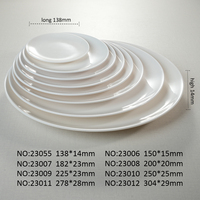 23010 Assiettes jetables en mélamine chinoise 10" 12" personnalisées en plastique blanc uni