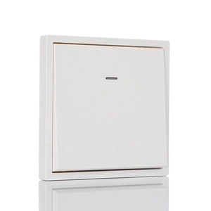 Soket dan sakelar dinding, sakelar lampu tombol tekan 1 Gang seri EU Z dengan indikator LED 80*80mm sakelar dinding Modern - Product Image 6