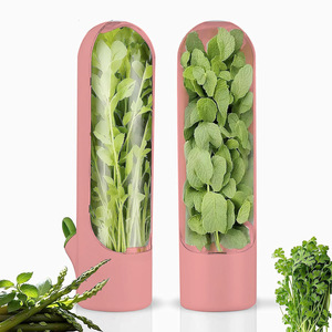 Herb Saver Storage <b>Container</b> Clear Fresh Herb Keeper Tube Cilantro Parsley Scallion Vegetable Preserver Box <b>Refrigerator</b> Kitchen - Product Image 6