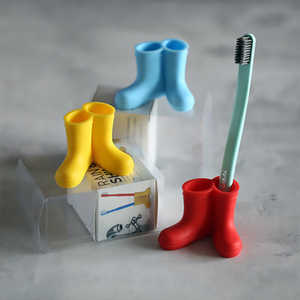 Botas de lluvia de silicona <span class=keywords><strong>para</strong></span> amantes, artilugios creativos de baño <span class=keywords><strong>para</strong></span> <span class=keywords><strong>padres</strong></span> e hijos, soporte <span class=keywords><strong>para</strong></span> cepillo de dientes con bolígrafo cosmético - Product Image 2