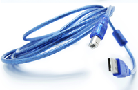 Câble d'imprimante bleu transparent USB 2.0 Type A mâle à B mâle pour câble de scanner d'imprimante d'ordinateur