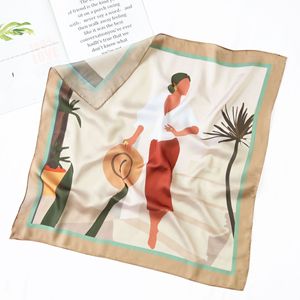 Alta moda ragazza moderna stampa sciarpe in poliestere da donna morbida piccola dimensione collo sciarpa personalizzata logo leggero bandane - Product Image 4