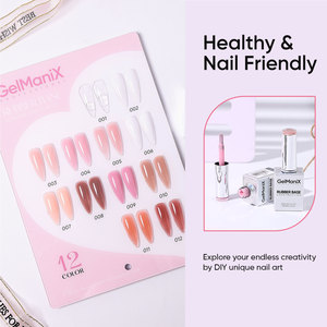 Vernis à ongles en gel rose nude auto-nivelant Hanyi, faible chaleur, sans acide, sans HEMA, <span class=keywords><strong>base</strong></span> en caoutchouc avec lampe LED, ensemble de vernis à ongles en gel - Product Image 5