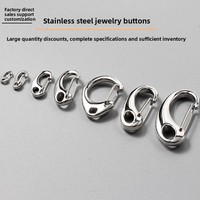 Fermoir en acier inoxydable 304/316 poli pour bijoux, ajusteur de collier, fermoir en forme de C, boucle à pression métallique pour sacs et porte-clés
