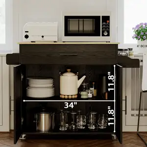 Kitchen Cart Island Table for Kitchen Island with Storage Rolling Kitchen Island on Wheels with Drop Leaf Door