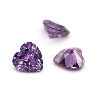 En gros Personnalisé Coeur Forme Machine Cut CZ Zircon Pierre Haute 5A Améthyste Lâche Zircon Cubique Gemme Chaleur Mode