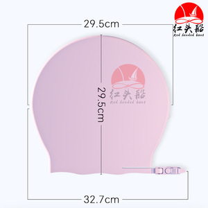 Nuevo gorro de natación de pelo largo y cobertura total para mujer, extra grande, con hebilla elástica ajustable, gorro de natación de silicona, 120g, exportación - Product Image 3
