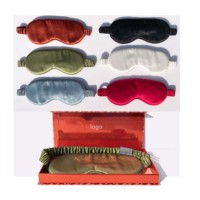 Masque de sommeil 3D de luxe personnalisé en soie noire pour les voyages