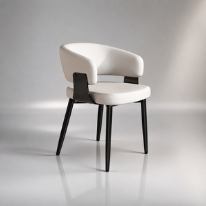 Sedia <span class=keywords><strong>da</strong></span> <span class=keywords><strong>Pranzo</strong></span> con Braccioli dal Design Italiano Contemporaneo e Minimalista, in Pelle PU, Schienale Curvo, Gambe in Metallo, per Sala <span class=keywords><strong>da</strong></span> <span class=keywords><strong>Pranzo</strong></span> - Product Image 2