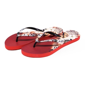 Sandalias de Playa Nicecin con Estampado Floral Personalizado, Chanclas con Suela de Goma Roja para Mujer, Sandalias de Verano al por Mayor, Antideslizantes para Exteriores - Product Image 1