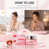 Masque de nuit pour les lèvres à la fraise OEM Skincare, acide hyaluronique, glycérine, hydratant, pour les lèvres gercées, sèches et craquelées, réduit les ridules des lèvres