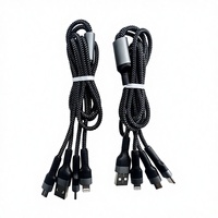 Câble de données 3-en-1 120W directement de l'usine, noir et gris, en nylon tressé, conducteur en cuivre pur, USB3.0 Micro/pour iPhone, ordinateur, écouteurs