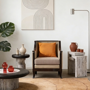 Set di Divani in Rattan Nero Fatti a Mano, Arredamento per Soggiorno, Set di Divani con Schienale in Rattan Naturale per Casa, Caffè, Lobby e Reception - Product Image 3