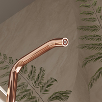 Mélangeur d'eau chaude et froide mural en cuivre double poignées trois trous robinet de lavabo de salle de bain dissimulé