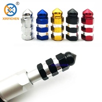 Couvercle anti-poussière de roue, enveloppe en métal coloré 1 pièce, capuchon de tige de Valve de pneu à balles noires
