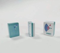 Tuiles de Mahjong Américaines Classiques en Acrylique Transparent Cyan Clair Personnalisées, Motif Papillon, Design Ventilateur au Dos, Direction du Vent