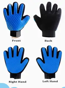 Gants de nettoyage pour animaux de compagnie et toilettage pour chats, massage anti-morsure en silicone