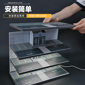 خزانة عرض لألعاب المرآب محاكاة بمقياس لعبة نموذج رف تخزين بلاستيكي لوقوف السيارات مزودة بضوء - Product Image 4