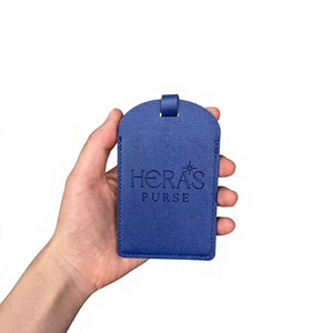Zonyin Unique PU Leather Luggage Tag Custom Logo Personalized Travel <b>Suitcase</b> Tags Boarding Pass ID Card Holder - Product Image 4