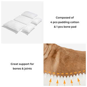 Luxuriöses, Trendiges und Gestreiftes Orthopädisches Hundesofa aus Doppellagigem Lammwollimitat, Festes Hundebett aus Plüschmaterial - Product Image 6