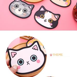 แผ่นรองแก้วกาแฟกันลื่น ทนความร้อน สำหรับโปรโมชั่น ของตกแต่งครัว ซิลิโคนรูปแมวน่ารัก - Product Image 6