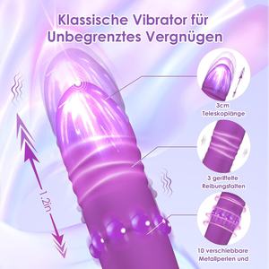 Jouet sexuel Clitoris point G pour femmes 10 fonctions de choc ensemble de vibrateur télescopique son masturbateur et Couples vibrateur gode jouets sexuels - Product Image 4