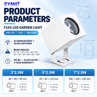Projecteur LED d'extérieur pour jardin, orientable, étanche IP65, en aluminium, 90 degrés, 12 angles de faisceau, pour façade de bâtiment