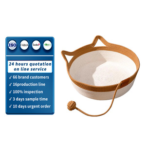 Cesta de Almacenamiento Circular Tejida Personalizada con Orejas de Gato, Adecuada para Almacenamiento en el Escritorio, Decoración de Habitación Infantil, Regalos - Product Image 1