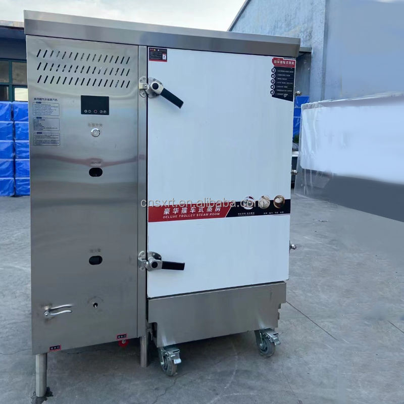 Steam Rice Small Tray RUITAI Restaurant LPG/NG Rice Steamer 12 Trays Gas Rice Steaming Cart ...
