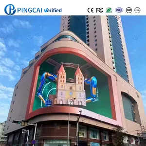 Pubblicidad 3D edificio commerciale cartellone digitale curvo schermo a Led Display Pantalla 3D pubblicità Video parete LED schermo