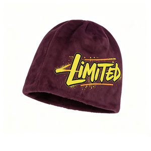 Wholesale Unisex ACE Faux Fur Cuffed Beanie <b>Hat</b> <b>Winter</b> Warm Plush Cap Limited Character Graffiti Printed Soft Fluffy Outdoor - Product Image 2