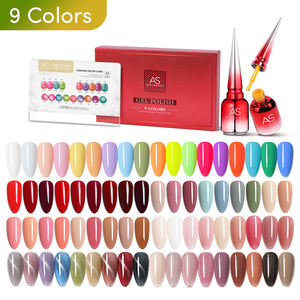 Kit de vernis à ongles semi-permanent UV <span class=keywords><strong>gel</strong></span> rose pêche violette vif, 9 pièces/ensemble, à retirer par trempage, pour nail art printanier coloré - Product Image 1