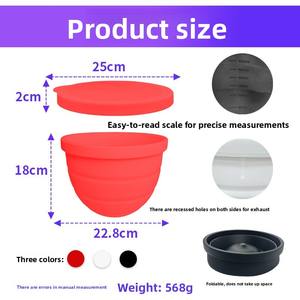 ถ้วยผสมอาหารซิลิโคนพับได้ <span class=keywords><strong>KLEAR</strong></span> 600 กรัม เกรดสำหรับอาหาร ปลอดสาร BPA และล้างในเครื่องล้างจานได้ สำหรับเครื่องผสมอาหารแบบหัวเอียง Kitchen Aid ขนาด 5 ควอร์ต - Product Image 2