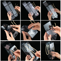 Boîtes en plastique PET transparentes rectangulaires pour fleurs, cadeaux, poupées, cosmétiques, vente en gros, portables, pour la vente au détail