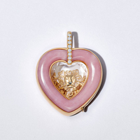 Colliers de style rétro européen et américain, couleur or 18 carats, boîte transparente, chaînes à ouverture/fermeture, avec zircon, articles de pendentifs DIY