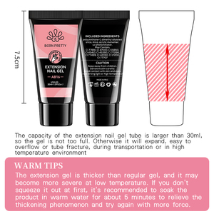 BORN PRETTY Gel Constructor de <span class=keywords><strong>Uñas</strong></span> de Poligel Duro de 30ml, Transparente y Rosa, <span class=keywords><strong>con</strong></span> Logo Personalizado, Gel Híbrido para Extensión de <span class=keywords><strong>Uñas</strong></span> Acrílicas en Tubo - Product Image 6