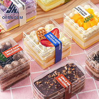 Ensemble de contenants à gâteau en acrylique transparent Youhang, écologiques, plusieurs tailles, rectangulaires, qualité alimentaire PS, certifiés ISO9001