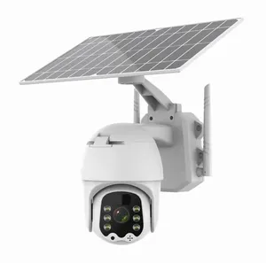 VEEKEI WIFI 2MP HD安全IP无线太阳能摄像机，带太阳能电池板PIR运动检测检测警笛和时间表时间