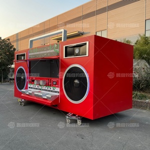 Camion de restauration mobile en fibre de verre en forme de <span class=keywords><strong>radio</strong></span>, style rétro, pour la vente de fast-food, hot-dogs, glaces, desserts, snacks légers et bonbons - Product Image 3